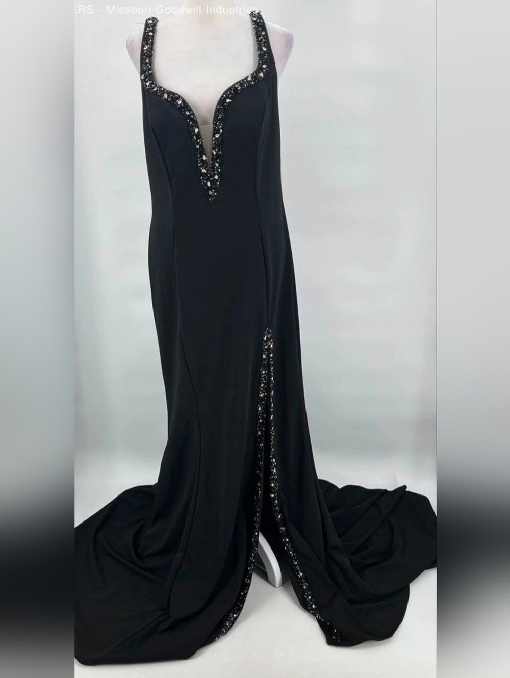 Jovani Black Formal Gown with Sequin Accents